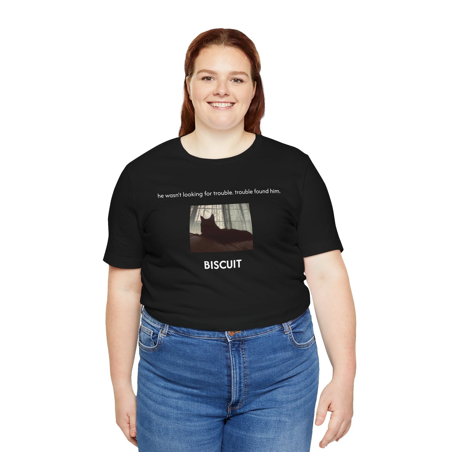 he wasn’t looking for trouble. trouble found him. | Custom T‑Shirt