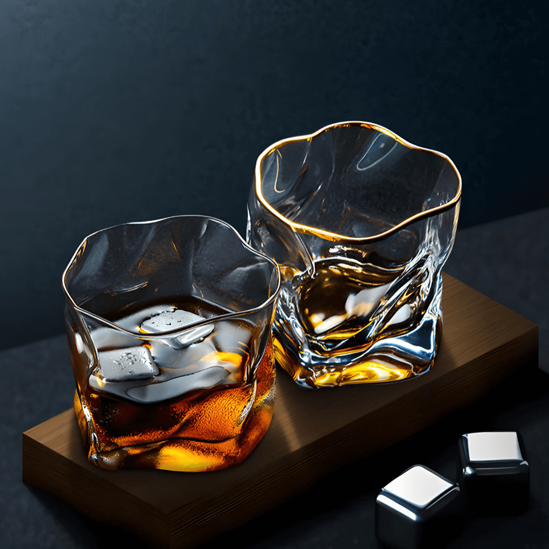 Gold Hoshi Japanese Crystal Whisky Glass